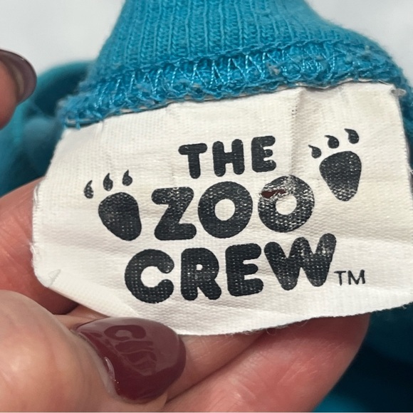 Zoo Crew 80s Aqua Blue TEDDY BEAR PJS MOON stars Long Night Shirt Cotton womens - Picture 2 of 10